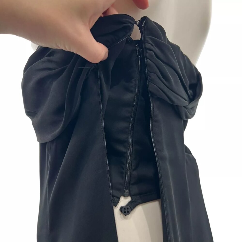 Armani Collezini Black Ruched Strapless Maxi Open Back Dress - Picture 9 of 12